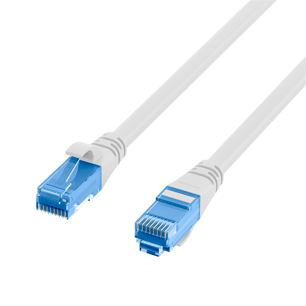 600MHz GIGABIT Cat.6A Patchkabel  U/UTP , Cat.7 Rohkabel , RJ45 STP   RJ45 STP, weiß - 1m
