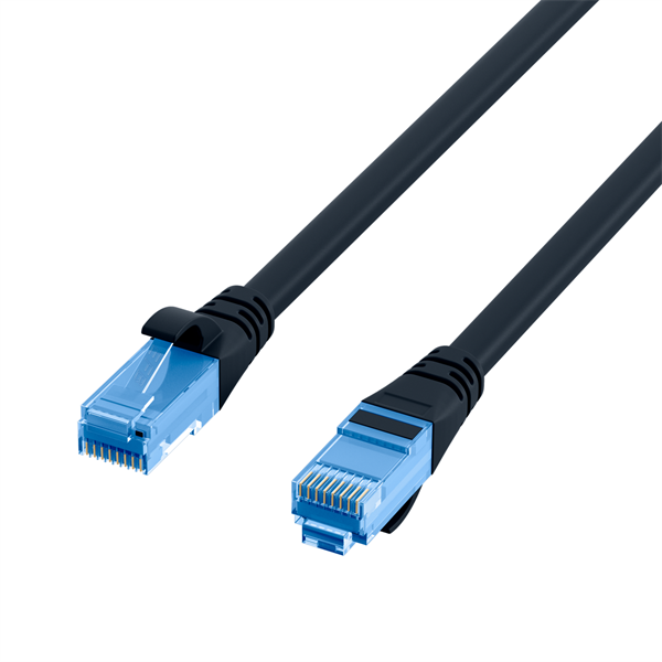 600MHz GIGABIT Cat.6A Patchkabel  U/UTP , Cat.7 Rohkabel , RJ45 STP   RJ45 STP , schwarz - 3m