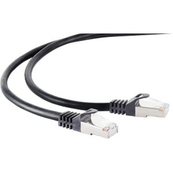 Cat.6A  Patchkabel S/FTP , 2 x RJ45 Stecker , Cat.7 Rohkabel PUR ( LSZH) Mantel , schwarz -7.5m