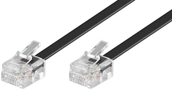 Sonderanfertigung Flap600 Modular Anschlußkabel 6-polig ,  2 x RJ12 (6/6) Stecker, 1:1, schwarz - 0,2m