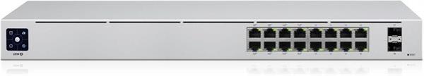 19" Ubiquiti UniFi Gigabit Ethernet -Switch 16 Gen2 - USW-16-POE , 802.3at PoE+ ,+ 2 x SFP-Ports - silber