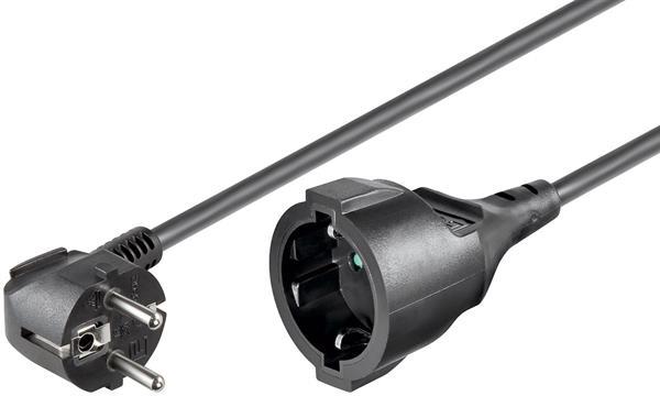 Schukoverlängerung 16A , CEE7/7 Stecker  CEE7/4 Buchse , 1.5mm² , IP20 , schwarz - 3m