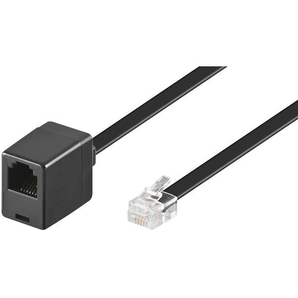 Modularverlängerungskabel , RJ12 6P6C Stecker   RJ12 6P6C Buchse , schwarz - 3m