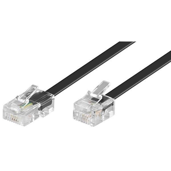 Modular Anschlußkabel, RJ45 8P4C Stecker   RJ11 6P4C Stecker, schwarz - 6m