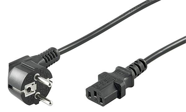 Bachmann Netzkabel  , Stecker CEE7/7     IEC60320-C13  gerade , 1,50mm², schwarz - 5m