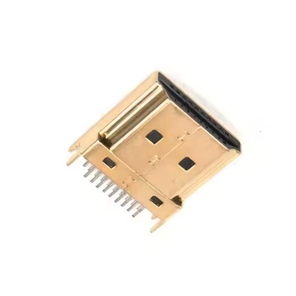 HDMI-A Stecker 19PIN , vertikal für Leiterplatten , Gold/Nickel plated