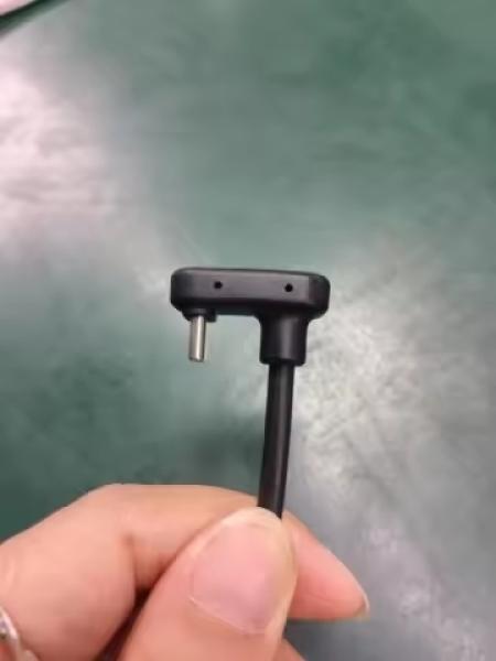 Sonderkonfektion USB2.0  Kabel C-M(G5,7mm) auf C - Winkeladapter 180° (lt.Zeichnung) -M , schwarz - 0.50m