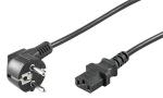 Netzkabel Europa EK504.3 , Stecker CEE7/7  90° <> C13 , 1mm², schwarz - 3m