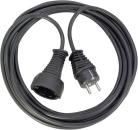 Schukoverlängerung 16A , CEE7/7 Stecker <>CEE7/4 Buchse , 1.5mm² , IP20 , schwarz - 5m