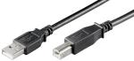USB2.0 Hi-Speed Kabel SB2403 , AWG28/24 , CU , UL20276 , USB A Stecker <> USB B Stecker, schwarz - 3m