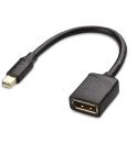 8K- UHD (7680x4320) DisplayPort Adapter  101004 , MiniDP Stecker >DP Buchse ,Thunderbolt 1/2 , schwarz - Kabel 0,15m