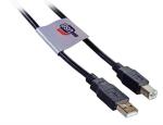 USB2.0 High Quality Kabel AWG28/24 , UL2725 , CU , USB A Stecker <> USB B Stecker, schwarz  - 5m