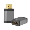 4K Premium Adapter vergoldet, HDMI Buchse >HDMI Stecker, Alu , dunkelgrau