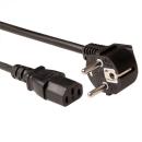 Netzkabel Europa LSZH  , Schuko Stecker CEE7/7  90° <> IEC60320-C13 , VDE ,CE , schwarz - 5m
