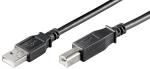 USB2.0 Hi-Speed Kabel 13-23025 , USB A Stecker <> USB B Stecker, schwarz - 1m