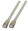 Cat. 6A 10Gbit Slimline Flach-Patchkabel 500MHz U/FTP, RJ45  <> RJ45 , PVC grau - 0.25m