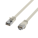 Cat. 6A 10Gbit Slimline Flach-Patchkabel 500MHz U/FTP, RJ45  <> RJ45 ,PVC grau - 0.5m