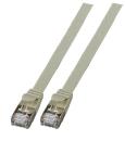 Cat. 6A 10Gbit Slimline Flach-Patchkabel 500MHz U/FTP, RJ45  <> RJ45, PVC grau - 1m