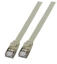 Cat. 6A 10Gbit Slimline Flach-Patchkabel 500MHz U/FTP, RJ45  <> RJ45 , PVC grau - 5m