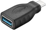 5Gbit/s Adapter USB 3.0 , USB-C Stecker > USB 3.0 A Buchse , Alu , schwarz