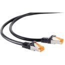 Outdoor Cat.6A  Patchkabel S/FTP , 2 x RJ45 Stecker , LZSH , ,Wasser- , Öl- und UV-beständig , schwarz - 25m